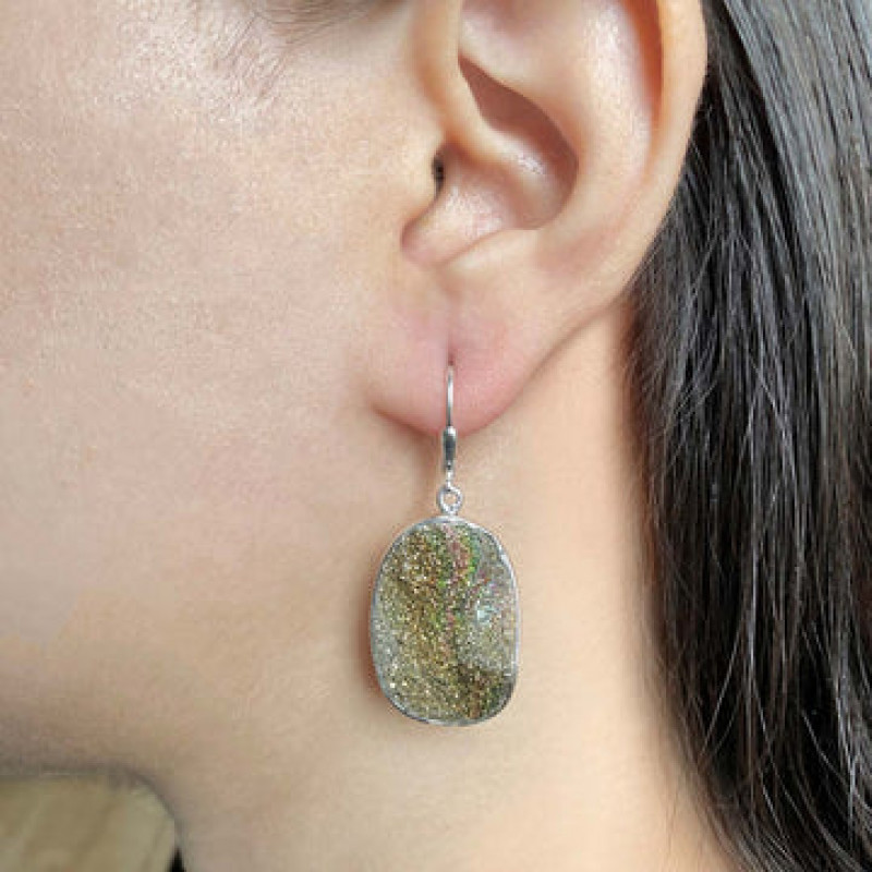 Spectropyrite Druzy Jewelry – Dazzling Colors & Unique Sparkle: 