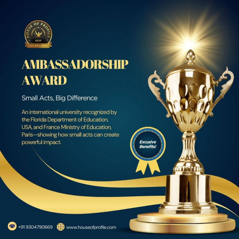 Ambassadorship Award – Small Acts, Big Difference: 