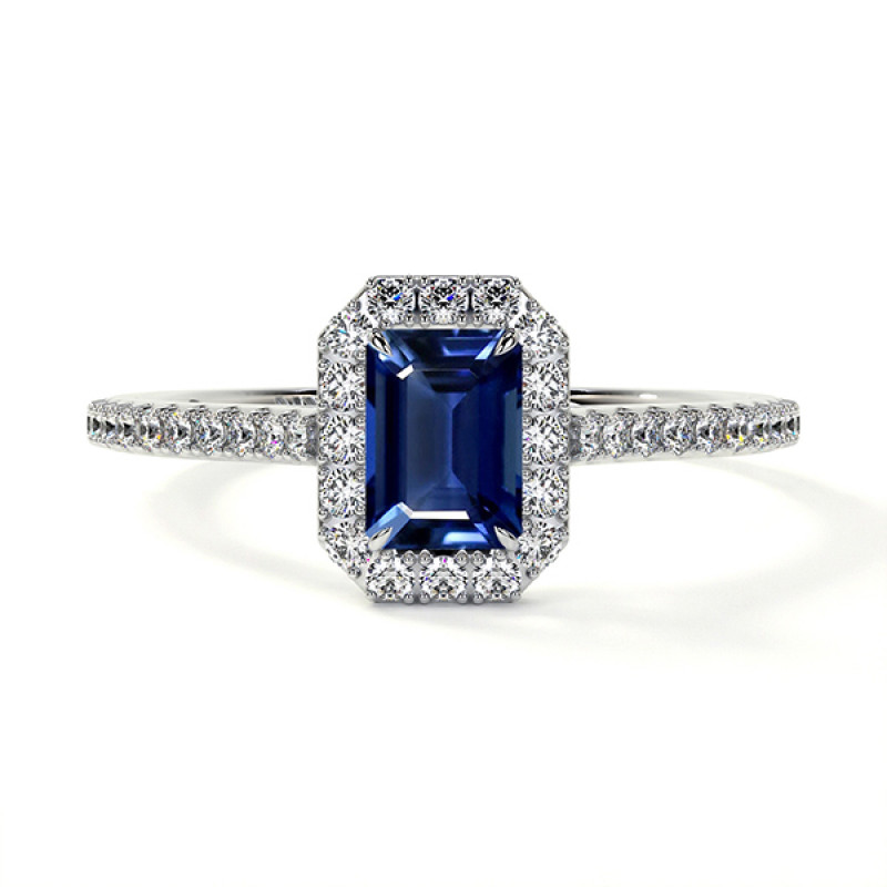 Natural Diamond With Blue Tanzanite Engagement Rings: 