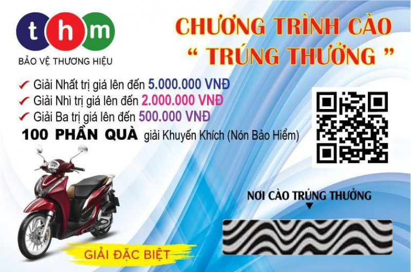 In thẻ cào trúng thưởng Tân Hoa Mai: 