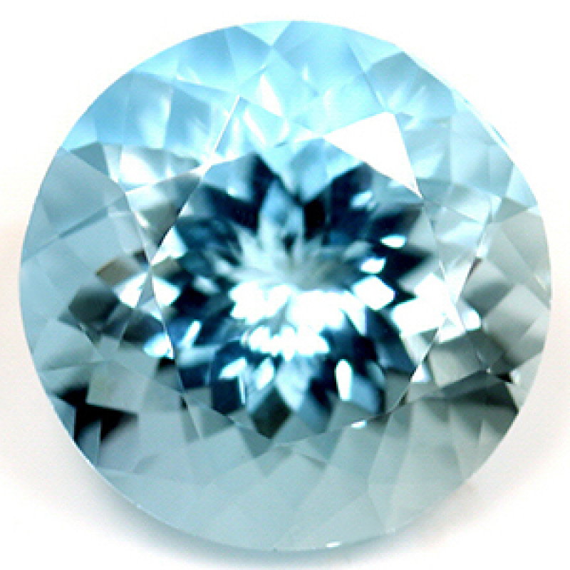 3.27 cts. Round Shape AAA Quality- Aquamarine Gemstone: 