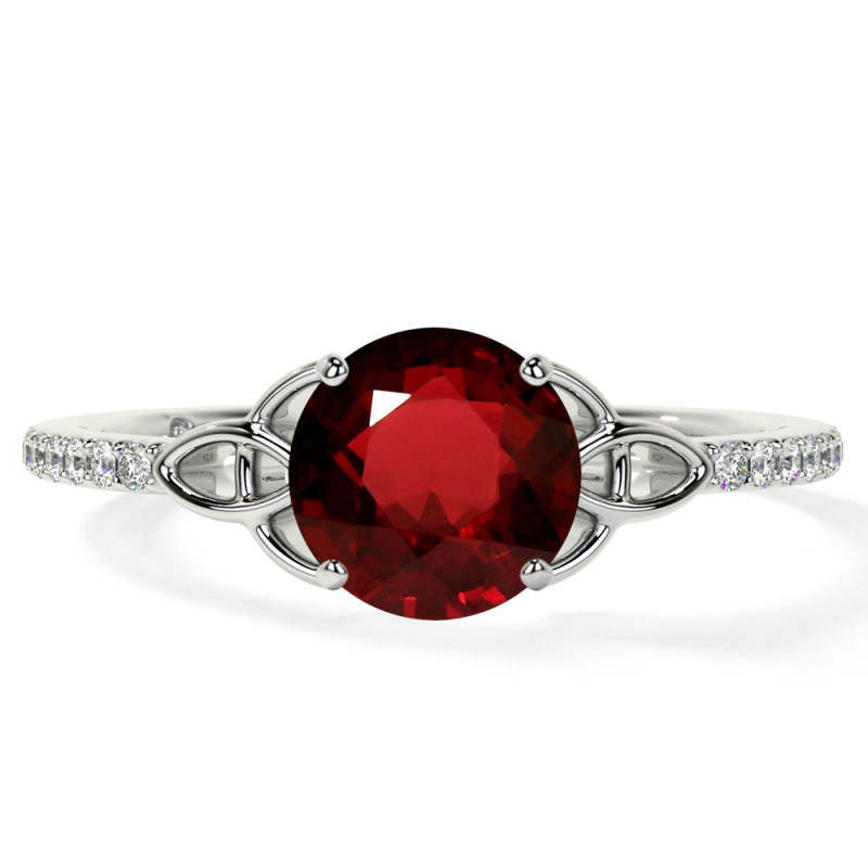 Beauty Natural Ruby Engagement Rings With Diamonds: 