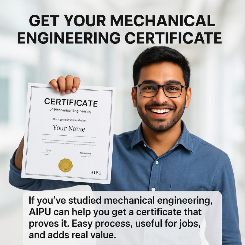 Show Your Skills with a Mechanical Engineering Certificate from AIPU!: 