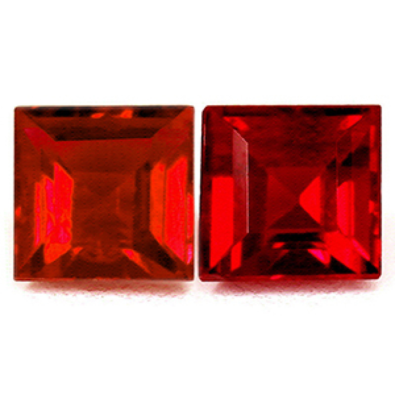 Square Ruby Matched Pair AAAA Quality 0.79 Cttw: 