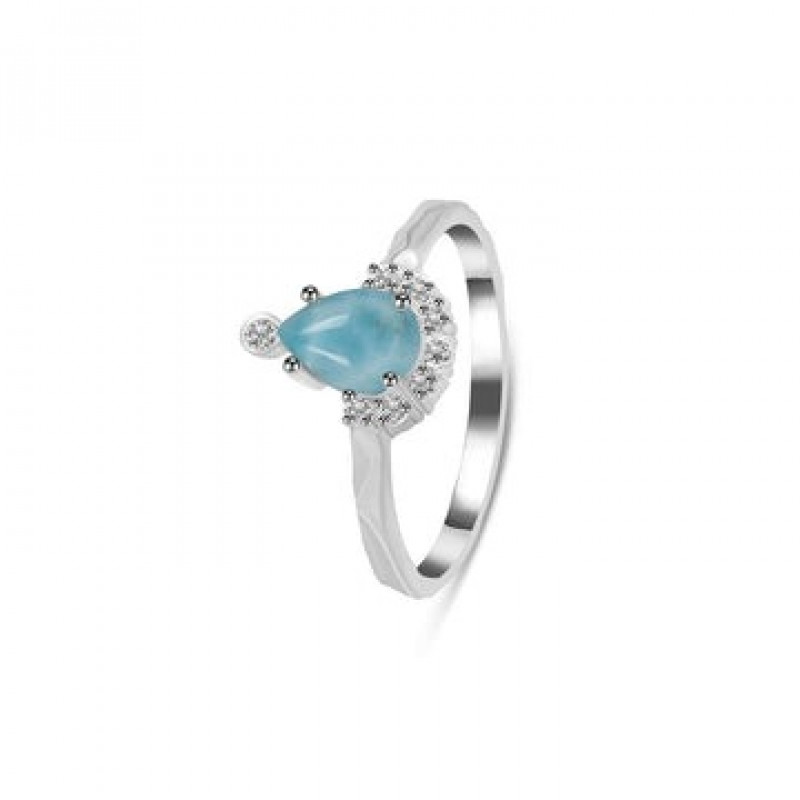 Dainty Larimar Rings: Serene Elegance in Every Detail: 