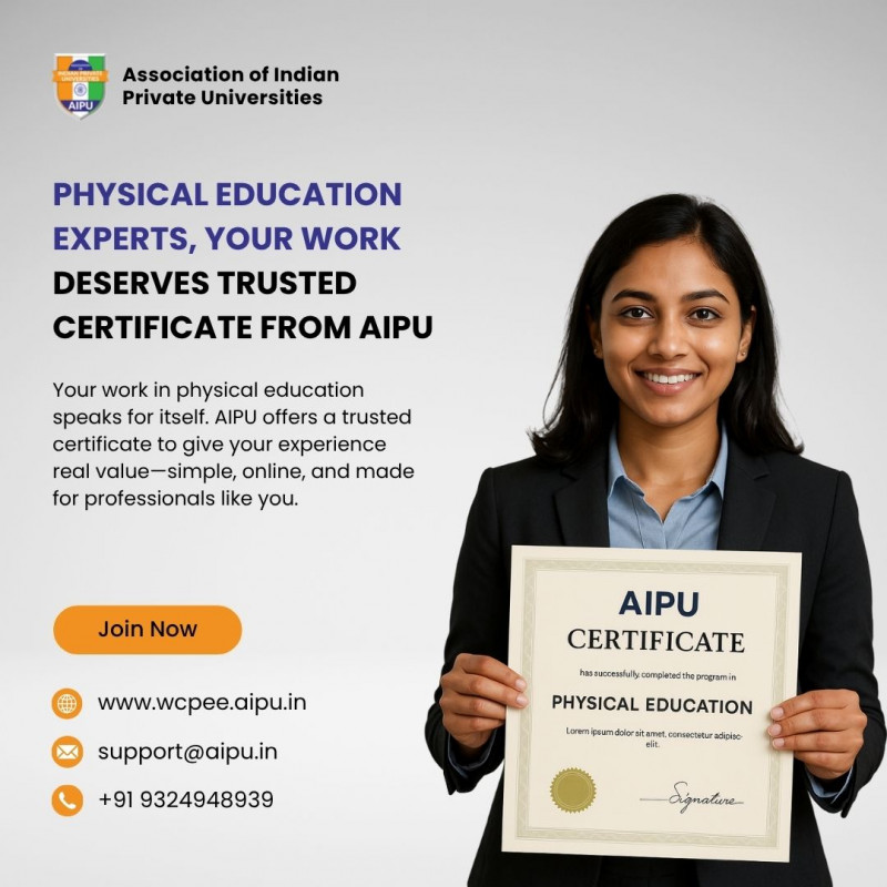 Physical Education Experts, Your Work Deserves a Trusted Certificate from AIPU