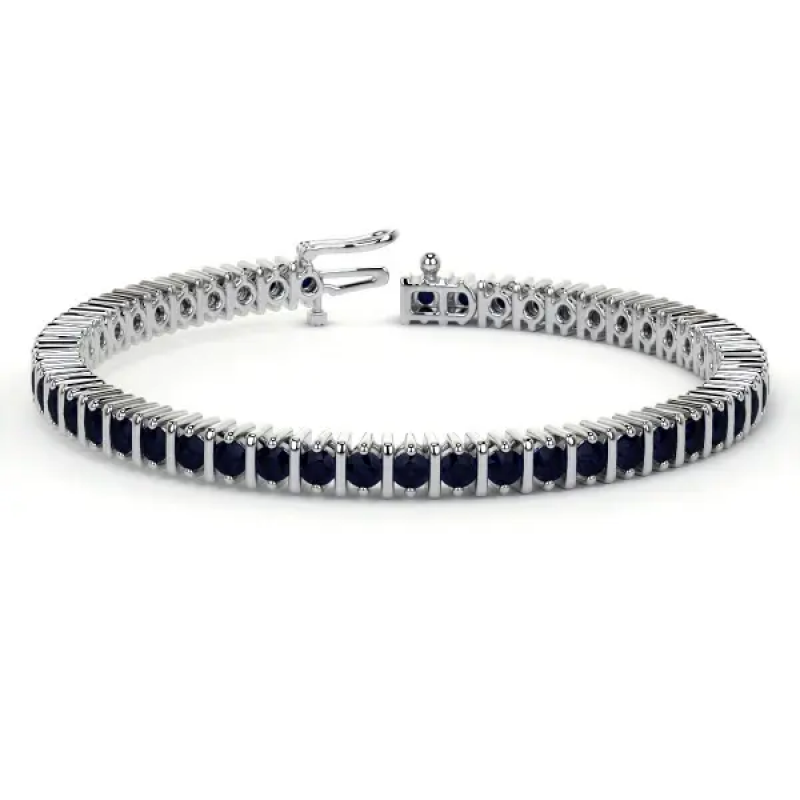 2.50Carat Blue Sapphire Tennis Bracelet - Buy Now: 