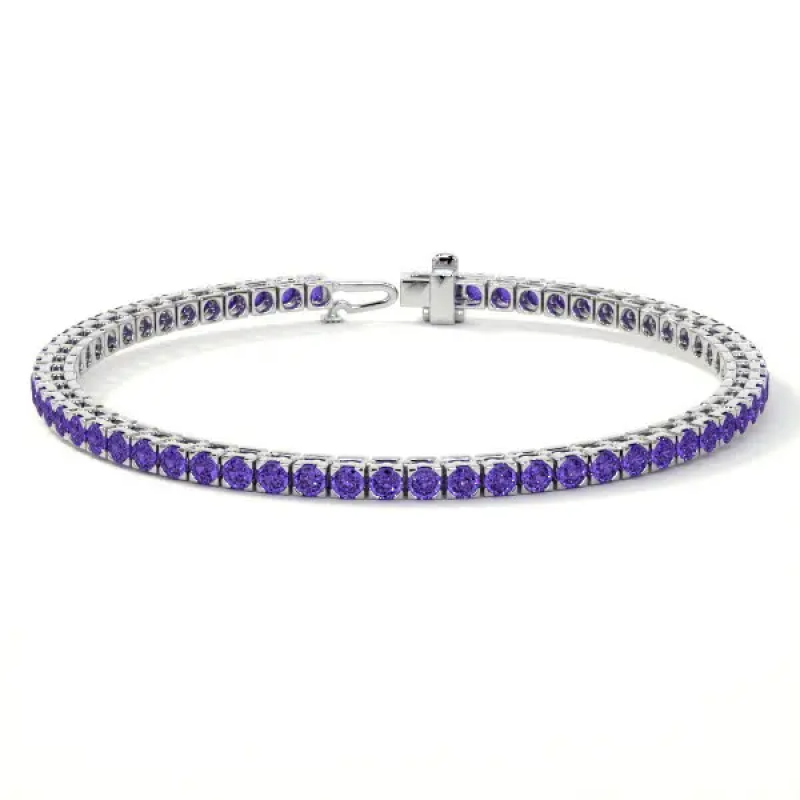 10.40cttw. Round Prong Set Tanzanite Bracelet: 