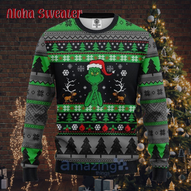 Wishing For Gifts Grinch Ugly Christmas Sweater: 