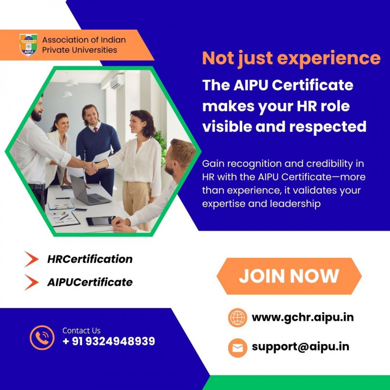 Not just experience. The AIPU Certificate makes your HR role visible and respected: 