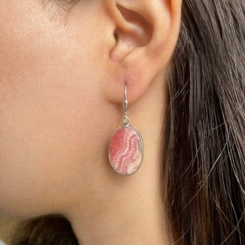 Discover Elegant Handmade Rhodochrosite Earrings for a Bold, Feminine Look: 