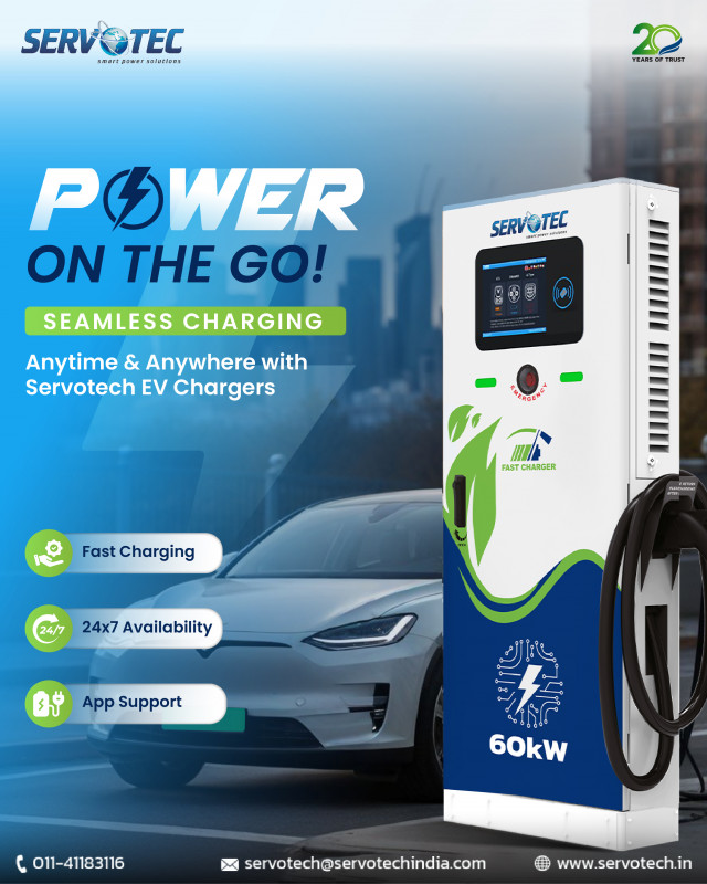 Power On the Go: Seamless EV Charging with Servotech 60kW EV Charger: 
