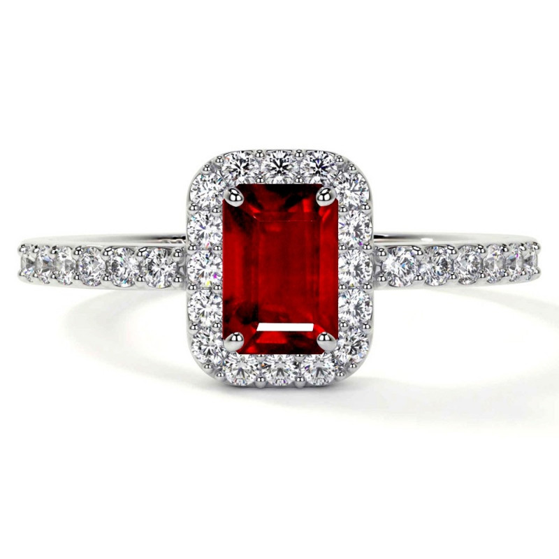 AAAA Grade quality Emerald Cut Ruby Rings: 