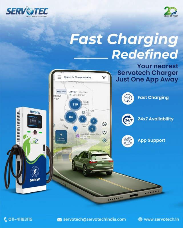 Servotech EV Charger with App – Fast Charging, Anytime, Anywhere: 
