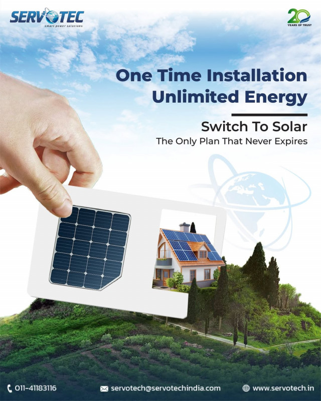 Servotech Rooftop Solar Panels for Home – One-Time Installation, Unlimited Energy: 