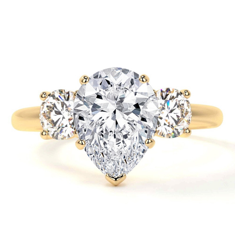 Shop Three Stone Lab Diamond Ring in Premium Quality: 