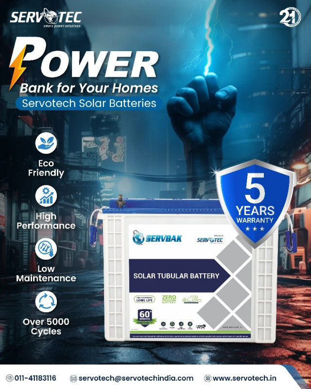 Power Bank for Your Homes with Servotech Solar Batteries: 
