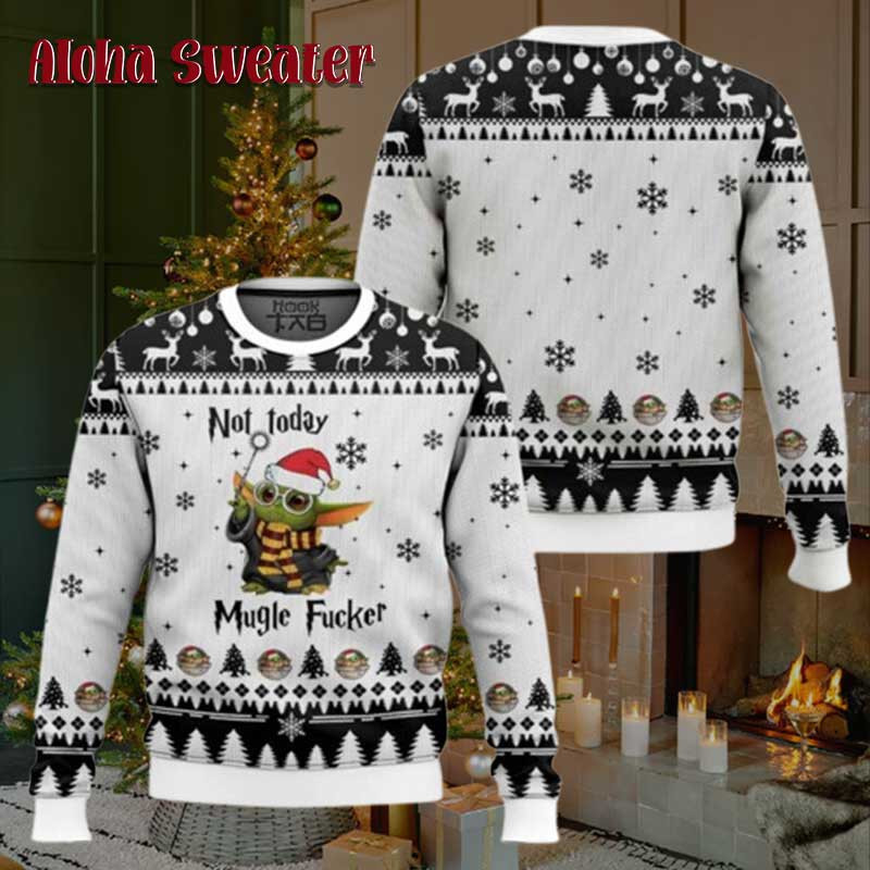 Baby Yoda Muggle Fucker Ugly Christmas Sweater: 