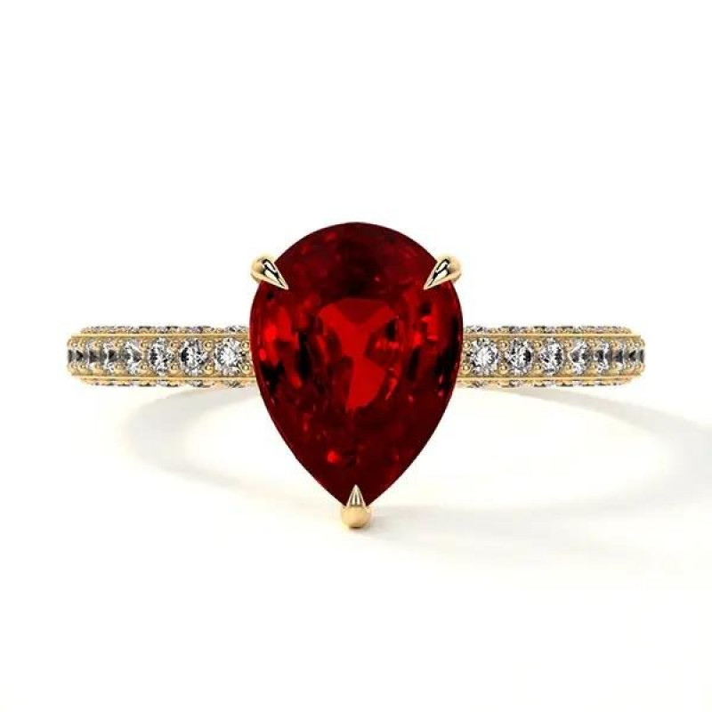 Classic Diamond Ring Setting (0.93cttw) for Timeless Ruby Gemstone Rings | GemsNY: 