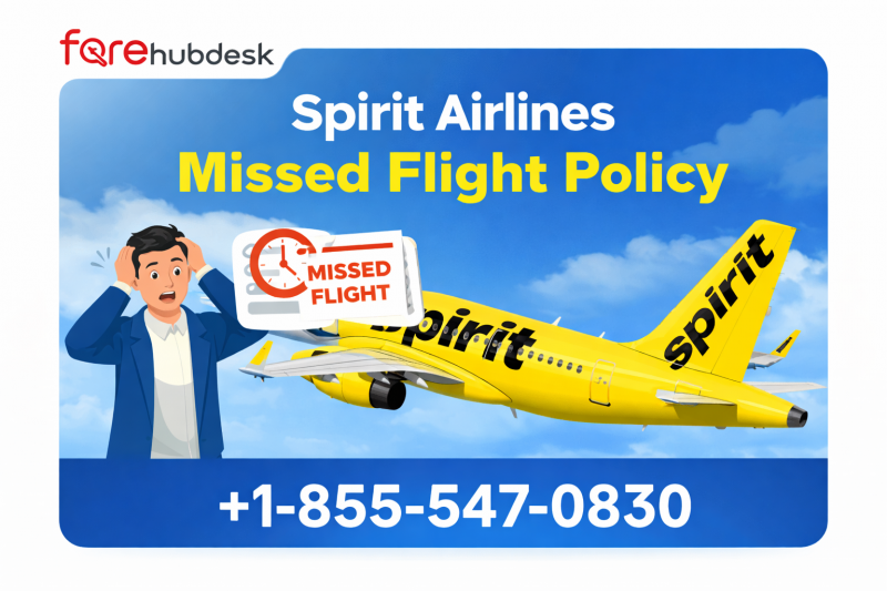 Best Travel Deal: Spirit Airlines Missed Flight Policy Help | +1-855-547-0830: 