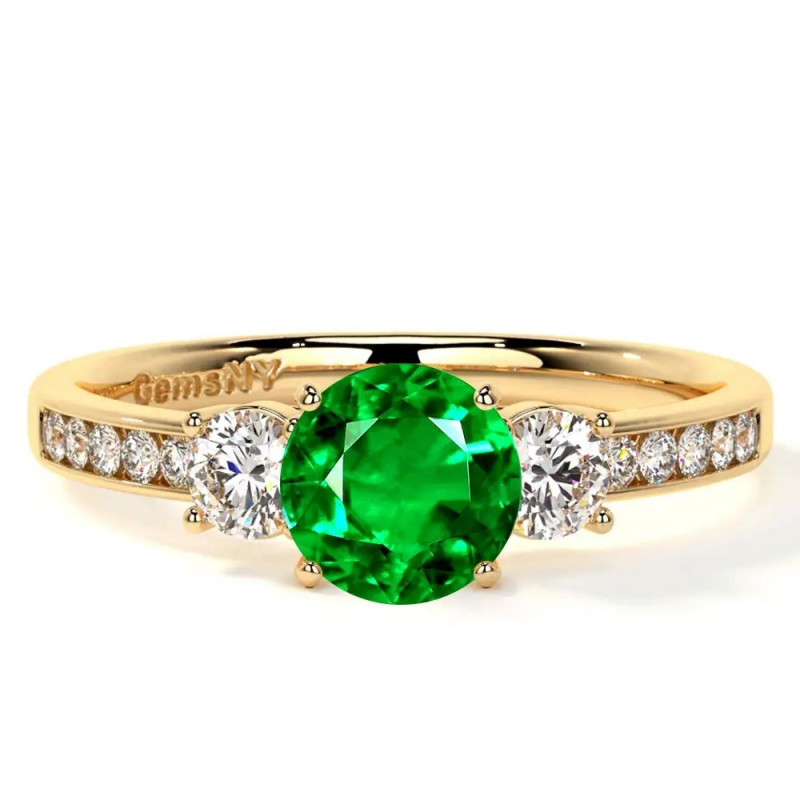 Natural AAAA Quality Emerald Engagement Rings for Men: 