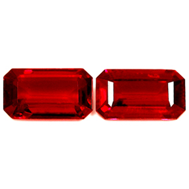 Premium Ruby Matched Pair – Untreated, Natural Gemstones: 