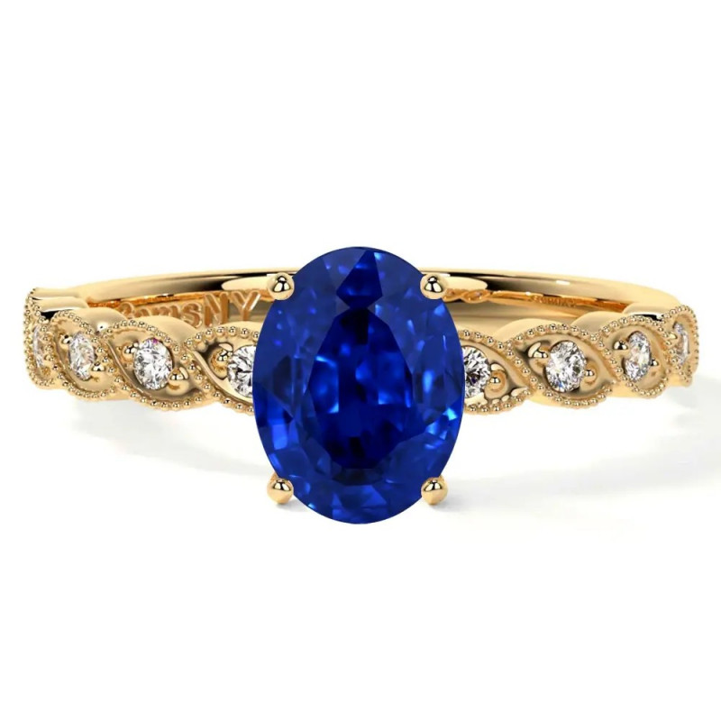 Natural Oval-Cut Women's Sapphire Rings: 