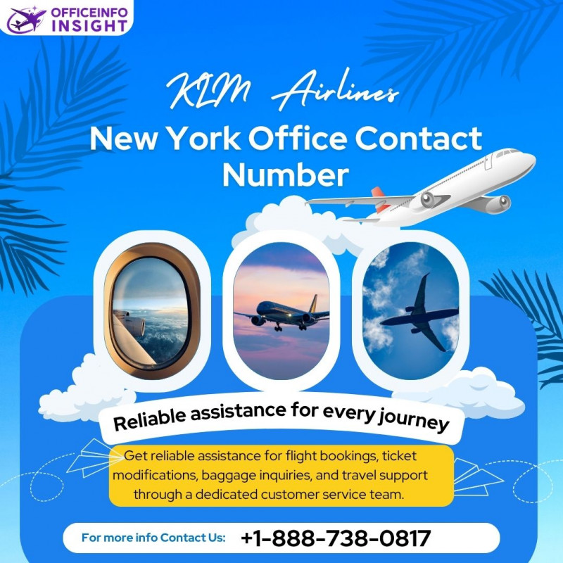 KLM Airlines New York Office Contact Number +1-888-738-0817
