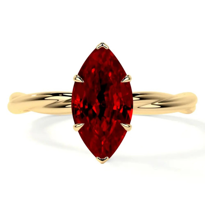 Buy Natural Ruby Rings Inspired by Classic Marquise Solitaire Style: 