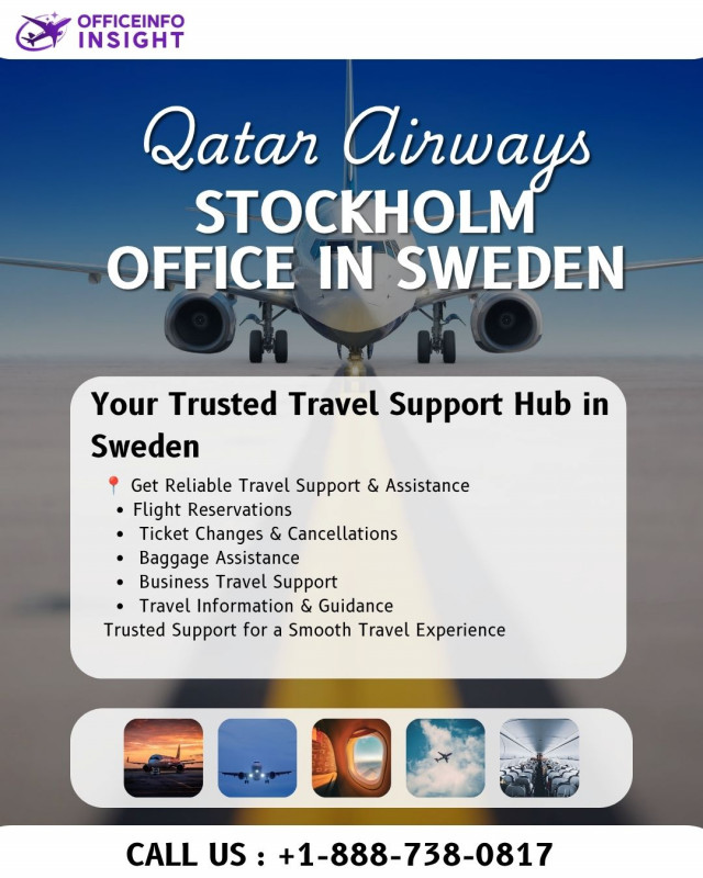 Qatar Airways Stockholm Office in Sweden +1-888-738-0817: 