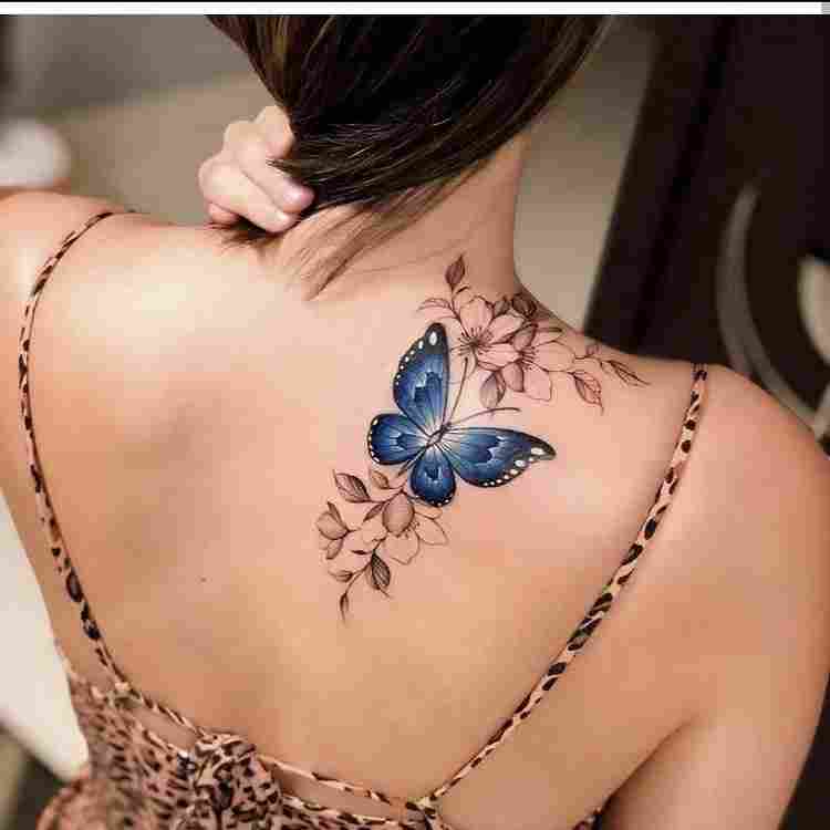 Flower vine and Butterflies by Ashtonbkeje on DeviantArt  Blumenranken  tattoo Tattoo vorlagen Tattoos fuß