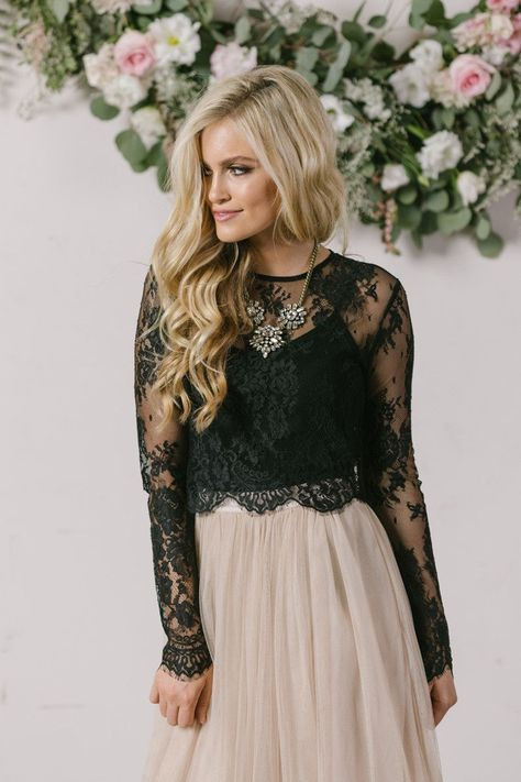 Black lace top with tulle skirt: Cute outfits,  Ballerina skirt  
