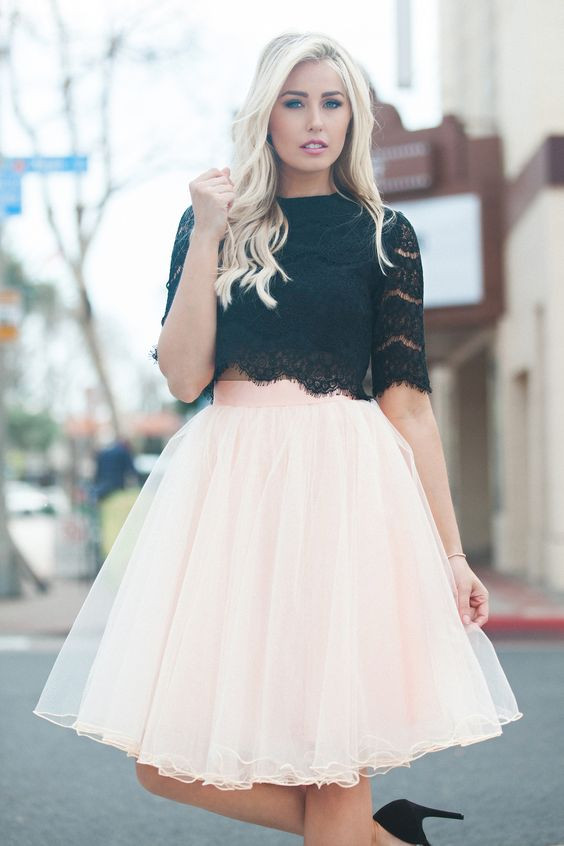 Tulle skirt and lace top: Cute outfits,  Ballerina skirt  