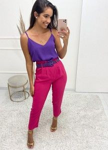 Magenta dresses ideas with purple top, cute wide leg pants, summer clothing ideas, teenager high waisted pants outfit: High Waisted  