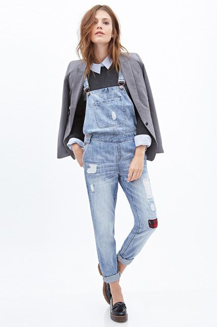 Overalls and dress shirt, dress shirt, t shirt, formal dangri outfits, blazer, stylish dress: DENIM OVERALL  