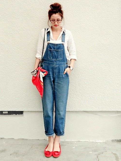Outfit style summer outfits overalls cold shoulder white top street  fashion denim romper suit summer style dangri dress
