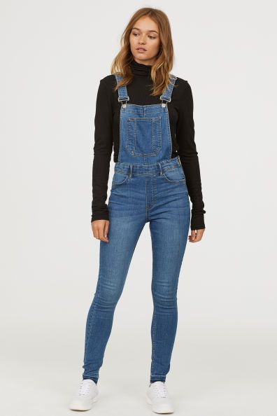 Stylish denim overalls, dress shirt, street fashion, aesthetic dungaree outfits, trendy jumpsuits for girls, casual summer dresses: DENIM OVERALL  