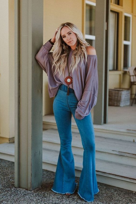 Bell bottom jeans outfit country, flare jeans outfits: Loose jeans  