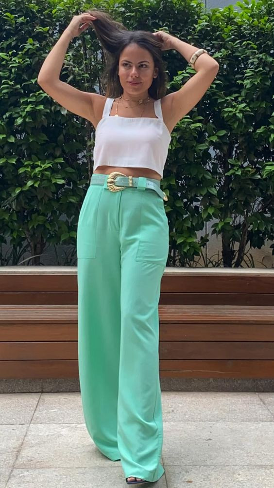 What To Wear With Sea Green Pant - Outfit Ideas - Outfit Pinterest with trousers: 