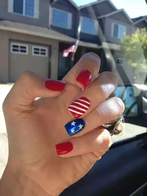 4th of july nail ideas for short and medium nails: 