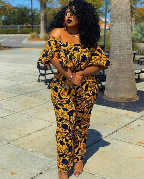 African trendy ankara jumpsuit styles for plus-size women: 