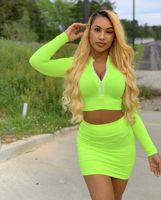 Neon Party Ideas Outfits Ideas For Black Girl: Neon Dress  