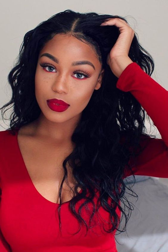 Christmas red makeup looks for black girls