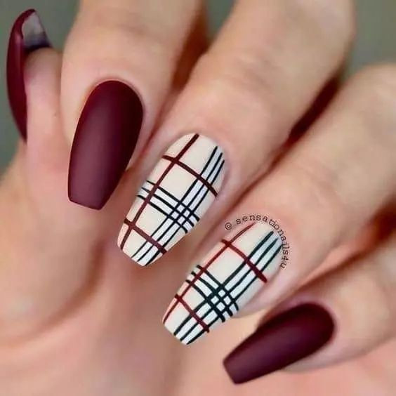 Nail Designs With Lines And Diamonds