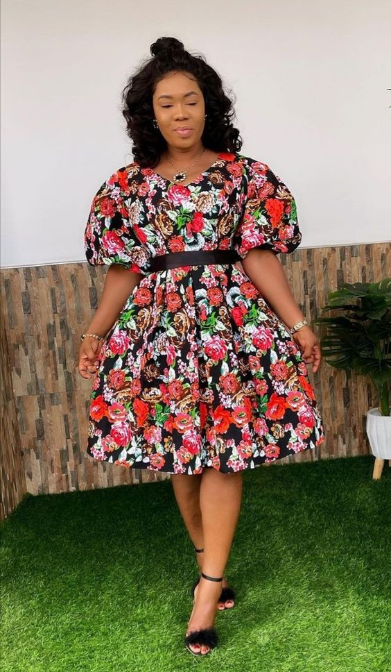 Pink look inspiration with cocktail dress, plus size ankara gown