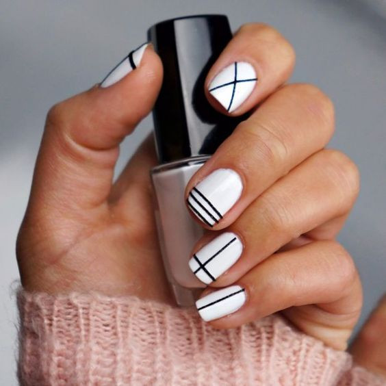 Simple Toe Nail Designs With Lines: Nail art  