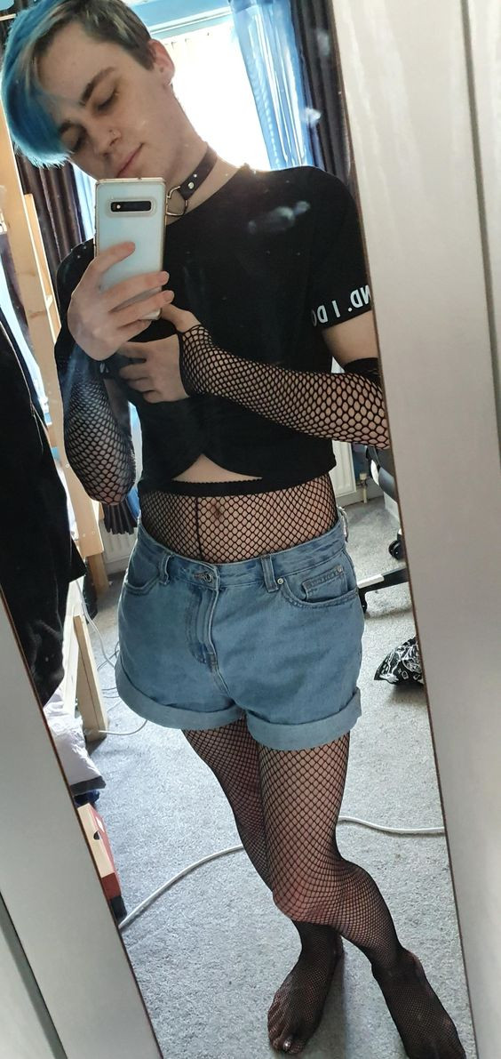 Outfit inspo boys fishnet outfits, femboy fashion: 