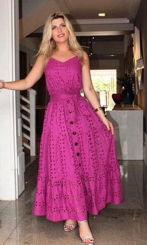 Tea Party Outfit, Outfit Ideas With Pink Evening Dress Maxi Tiered Fit & Flare Dress, Vestido Tendencia 2022: 
