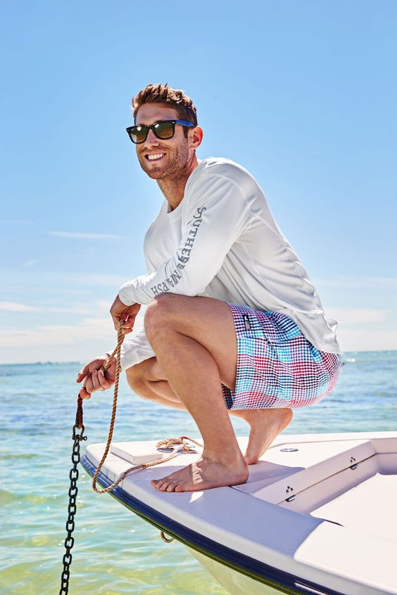 White Shirt, Boating Outfit Designs With Casual Short, Boating Outfits: 