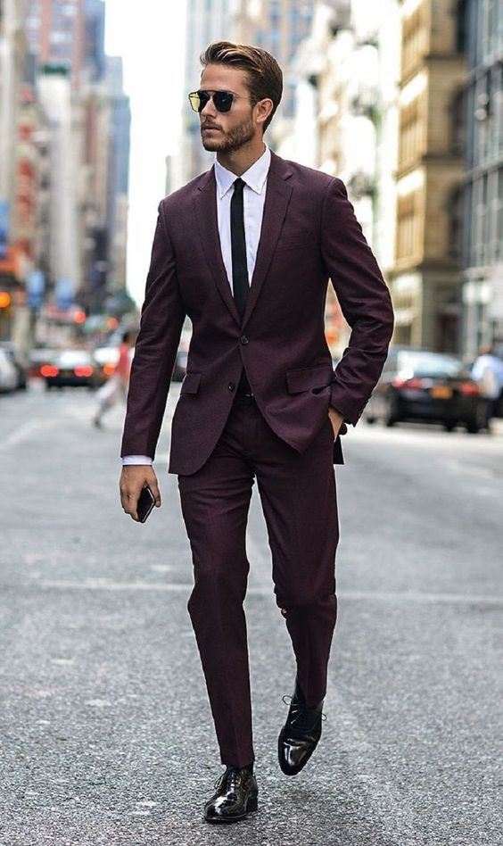 Purple And Violet Suit Trouser, Valentine's Day Outfit Designs With Formal Suit, Man Fashion Suit: 